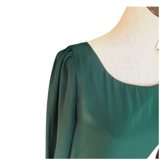 Lulus Womens Green Shift Dress Medium Long Sleeve Above Knee Lined - Picture 4 of 6